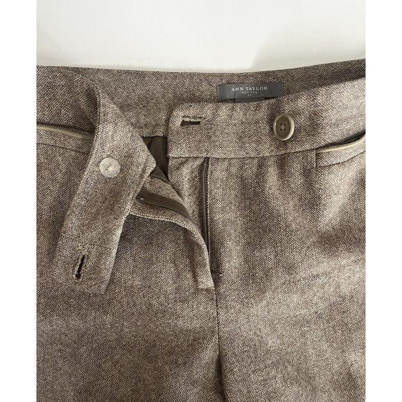 Ann Taylor Factory Trousers Wool Blend Dress Pants Size 8 Petite Heather Brown - Picture 8 of 11